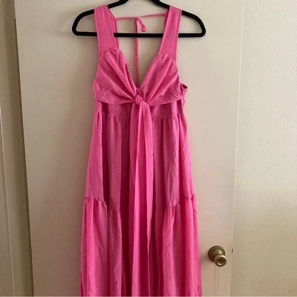 entre Pink Wrap Front Accent Midi Dress | New no Tags | Size M - Picture 4 of 8